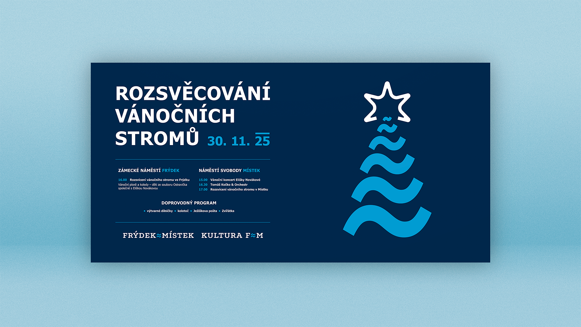 Kultura FM Banner pro Kultura FM – varianta B, stylizovaný stromek a symbolická hvězda