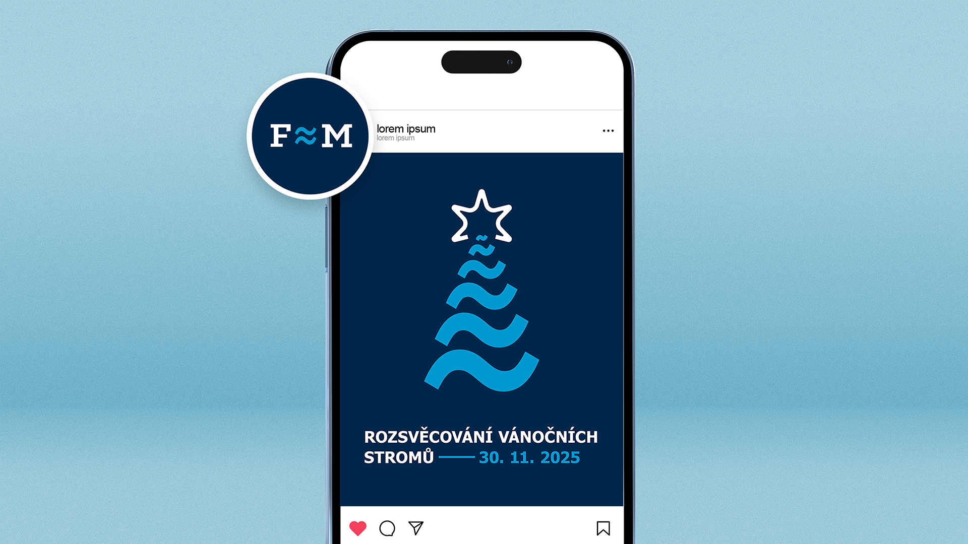 Kultura FM Grafika na Instagram – vánoční akce Frýdek-Místek, varianta B s městskou identitou