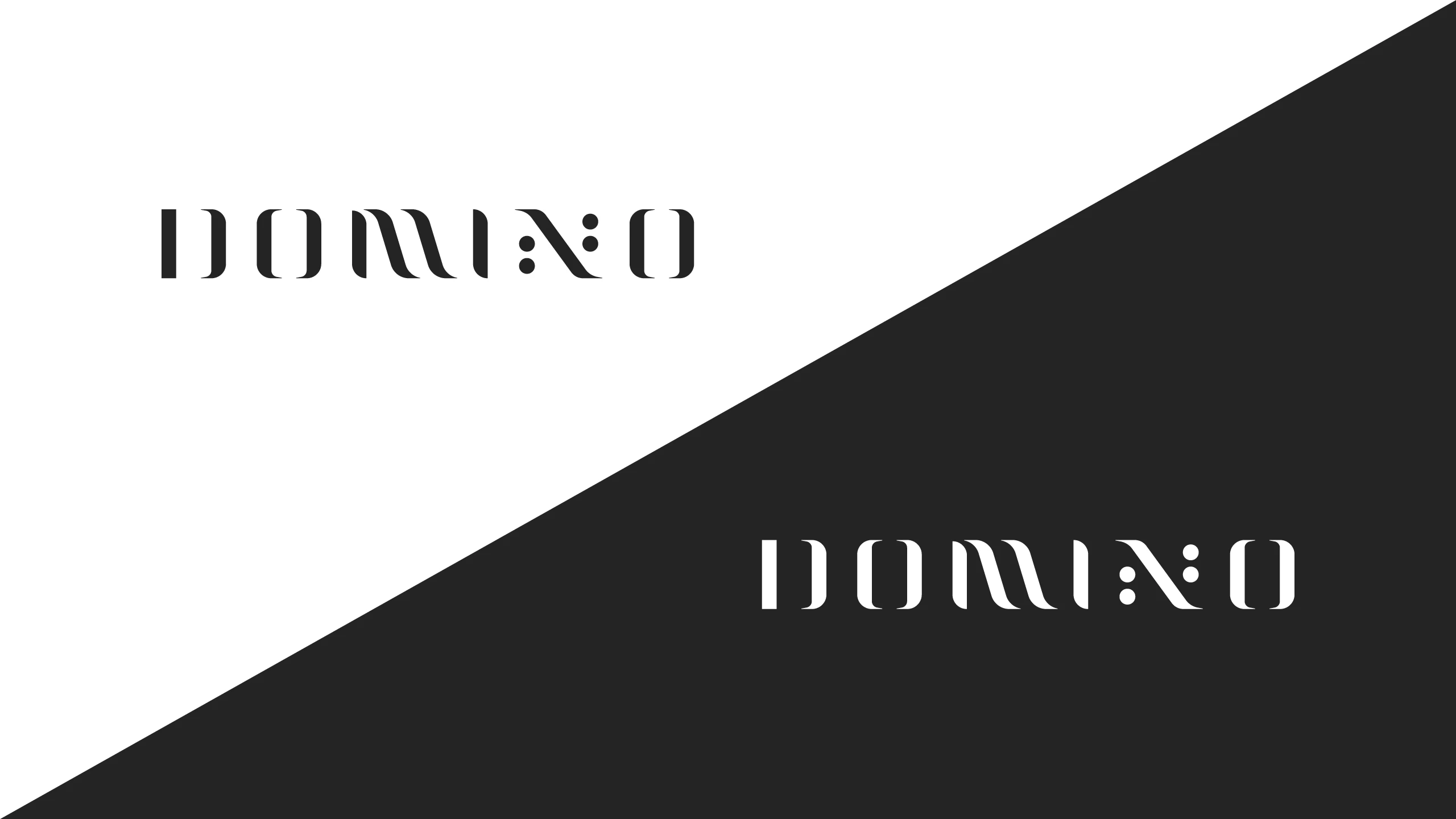 Logotyp DOMINO – minimalistické luxusní logo inspirované domino kostkami – černobílá varianta