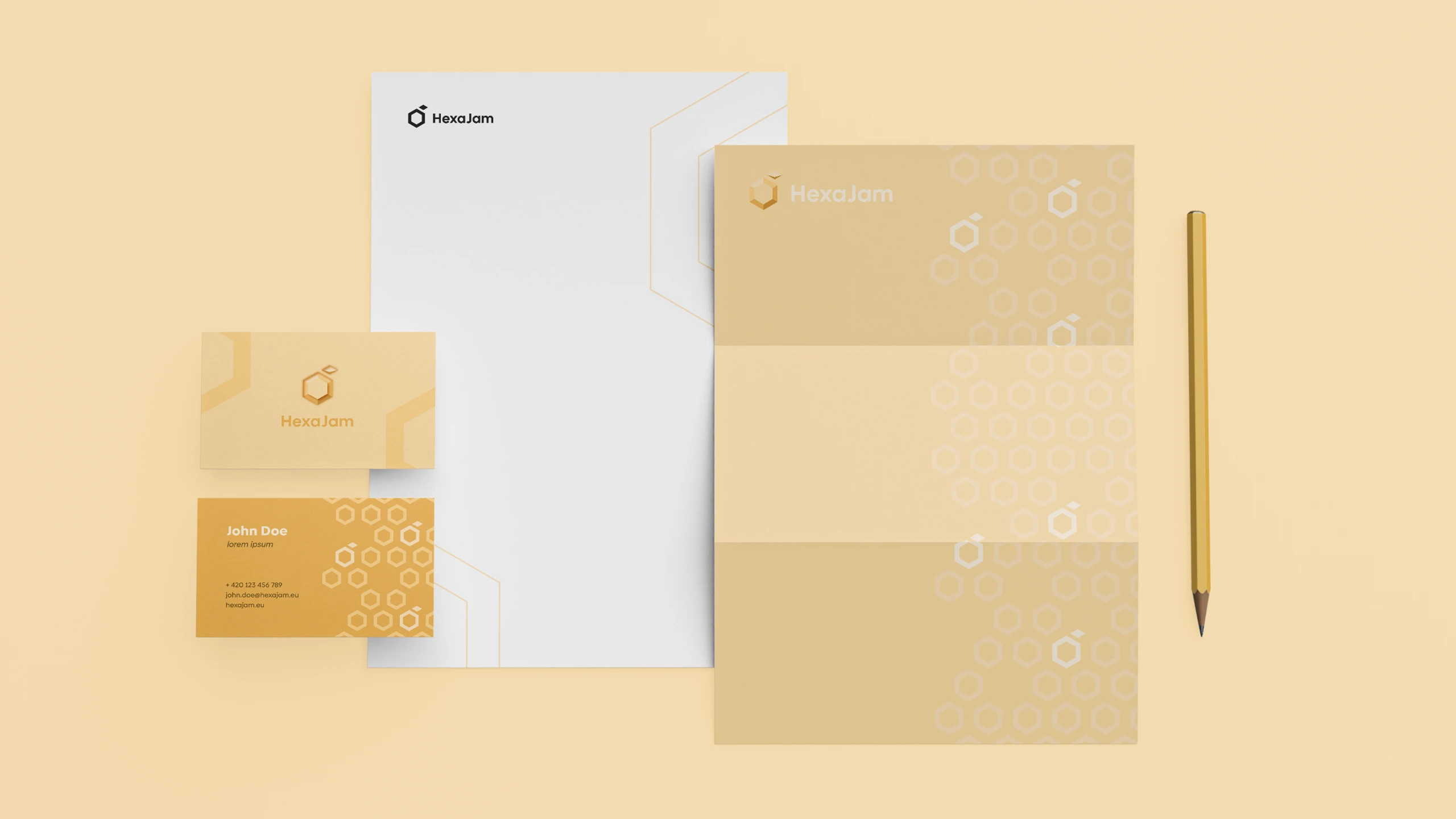 Brandingové materiály značky HexaJam – vizitky a firemní tiskoviny