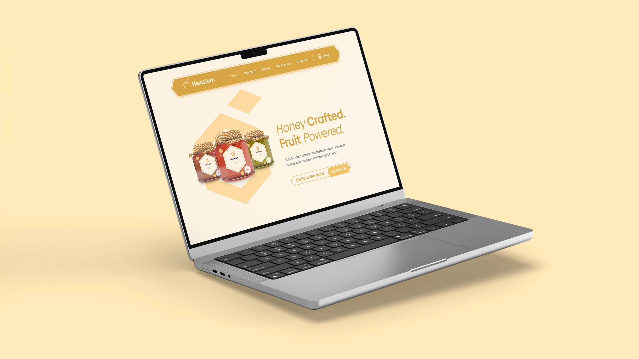 Webdesign značky HexaJam – mockup