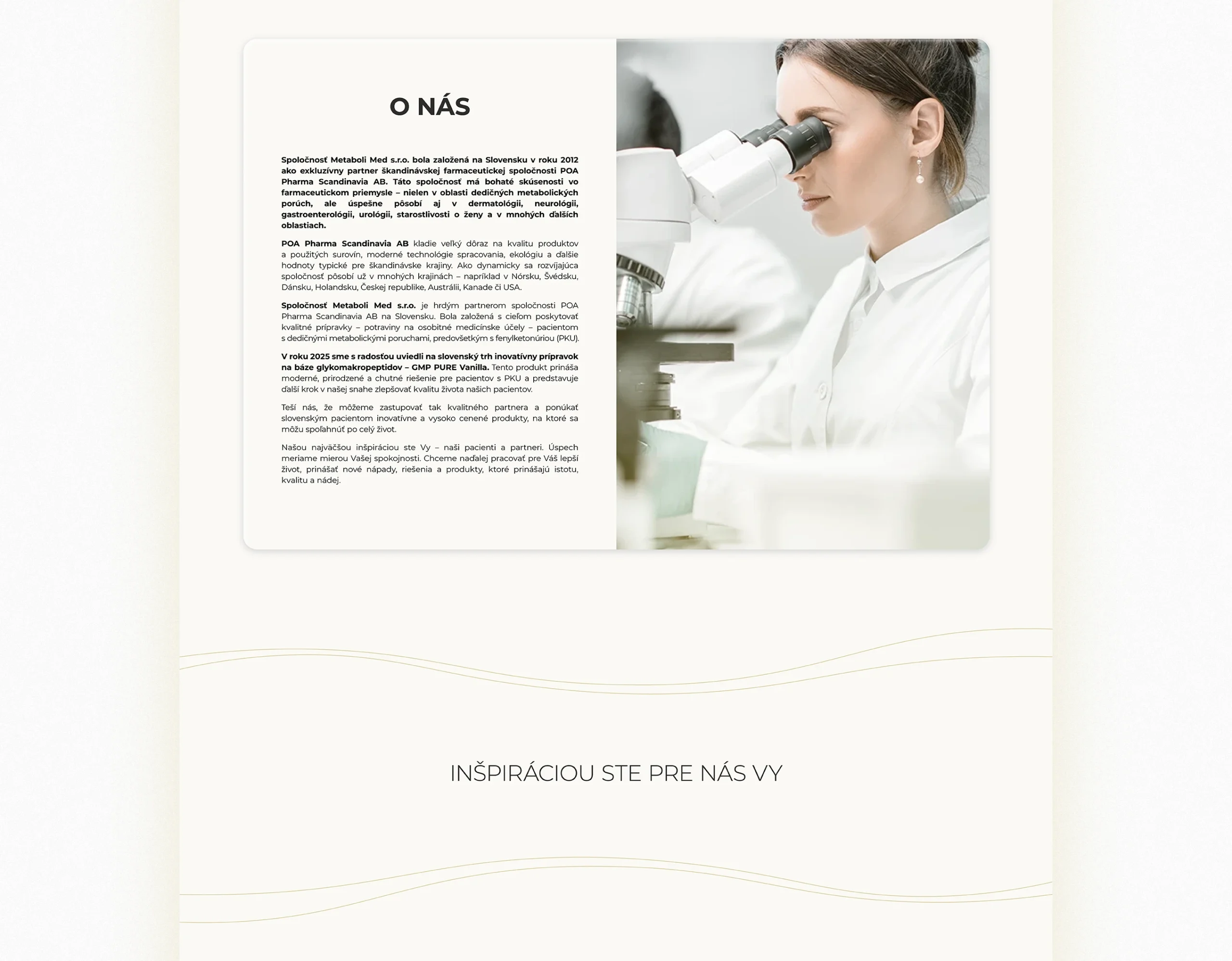 webdesign pro farmaceutický produkt